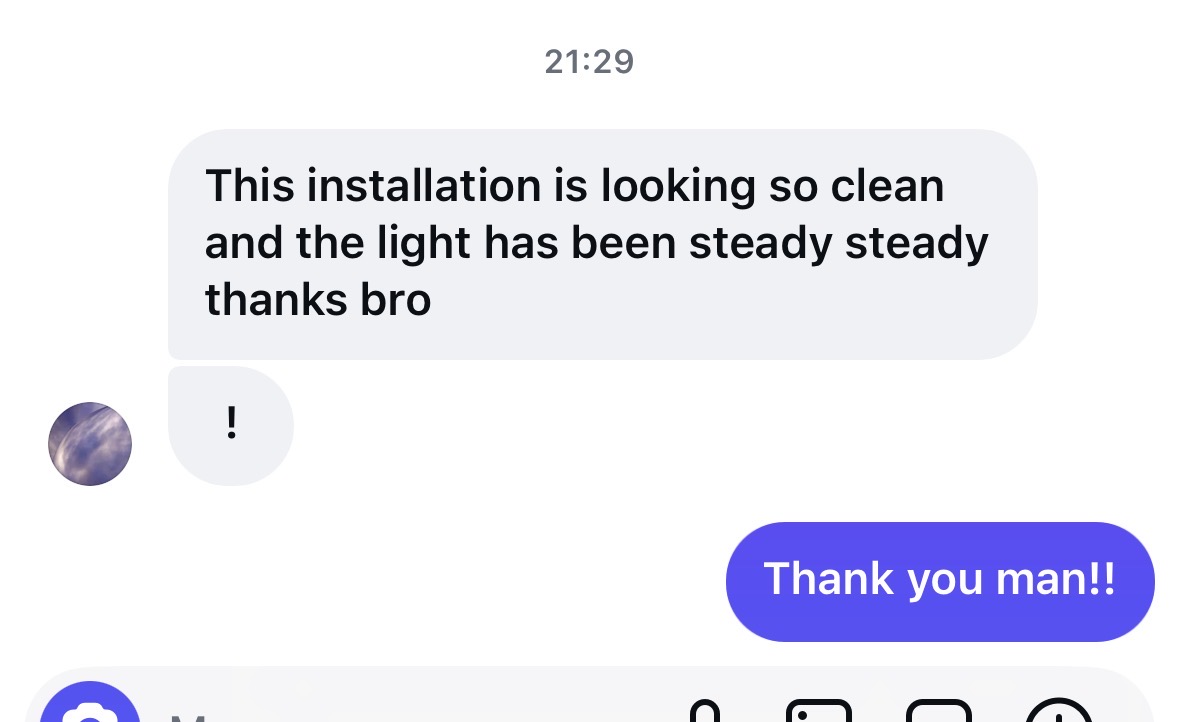 Customer testimonial screenshot