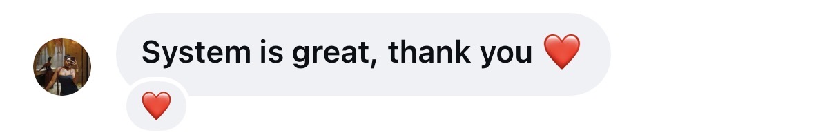 Customer testimonial screenshot