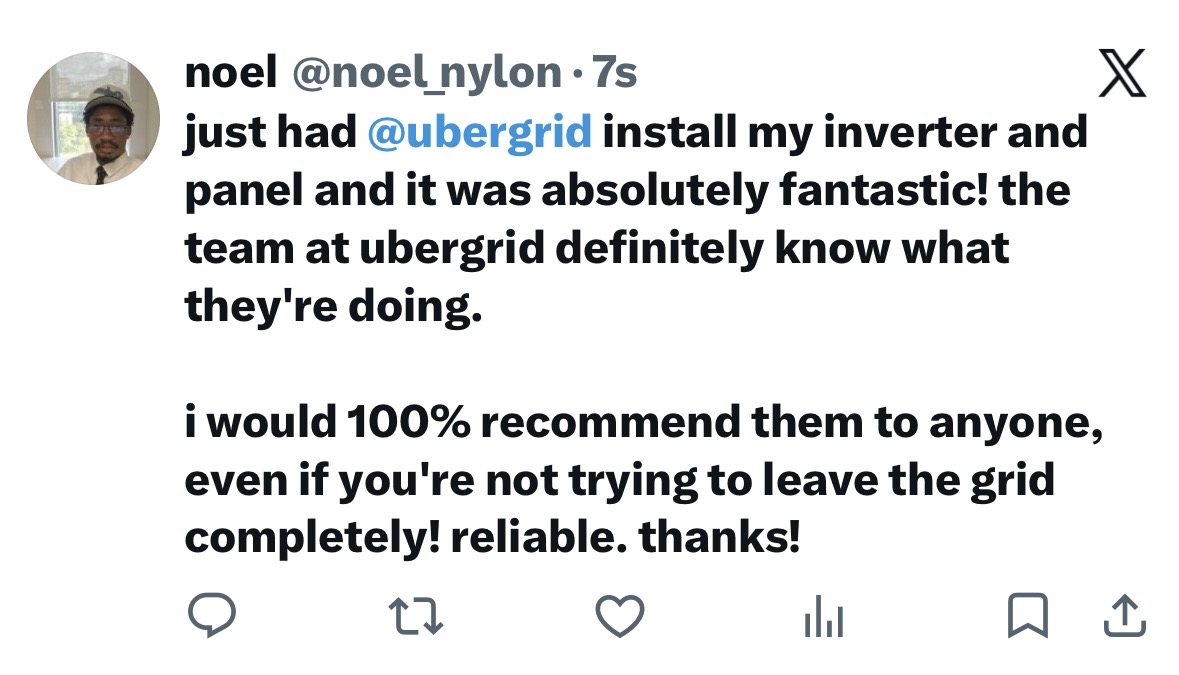 Customer testimonial screenshot