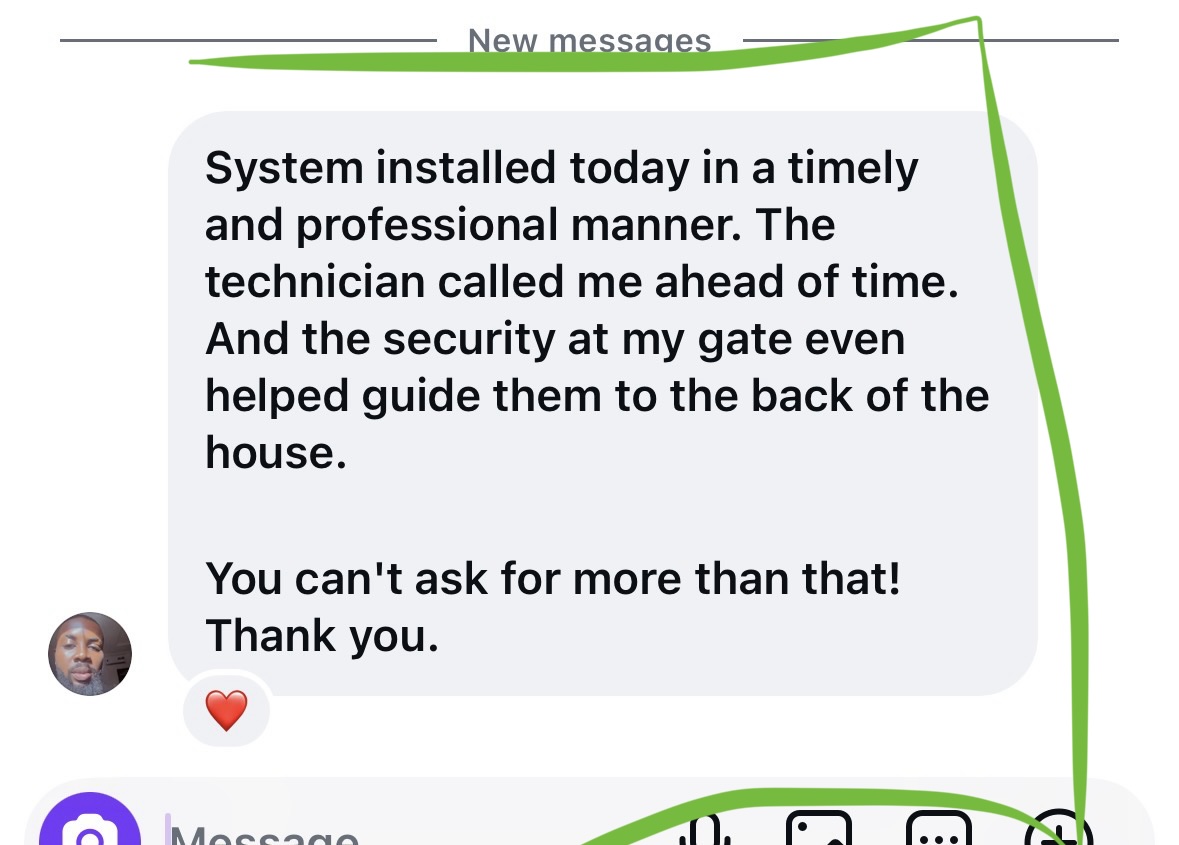 Customer testimonial screenshot