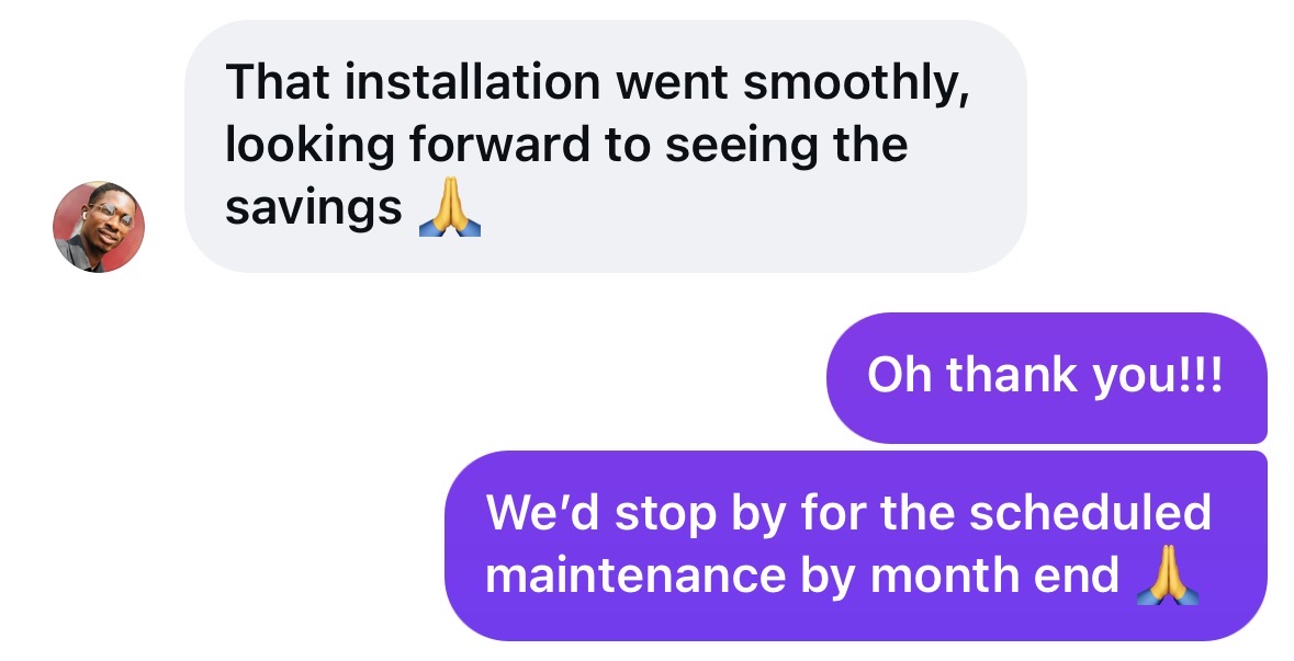 Customer testimonial screenshot