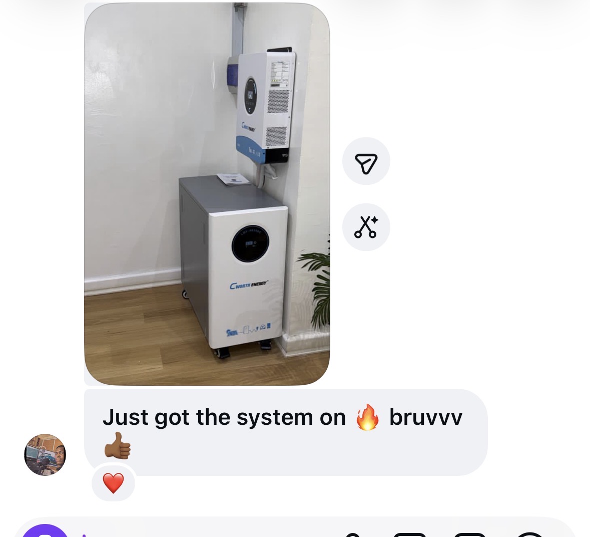 Customer testimonial screenshot