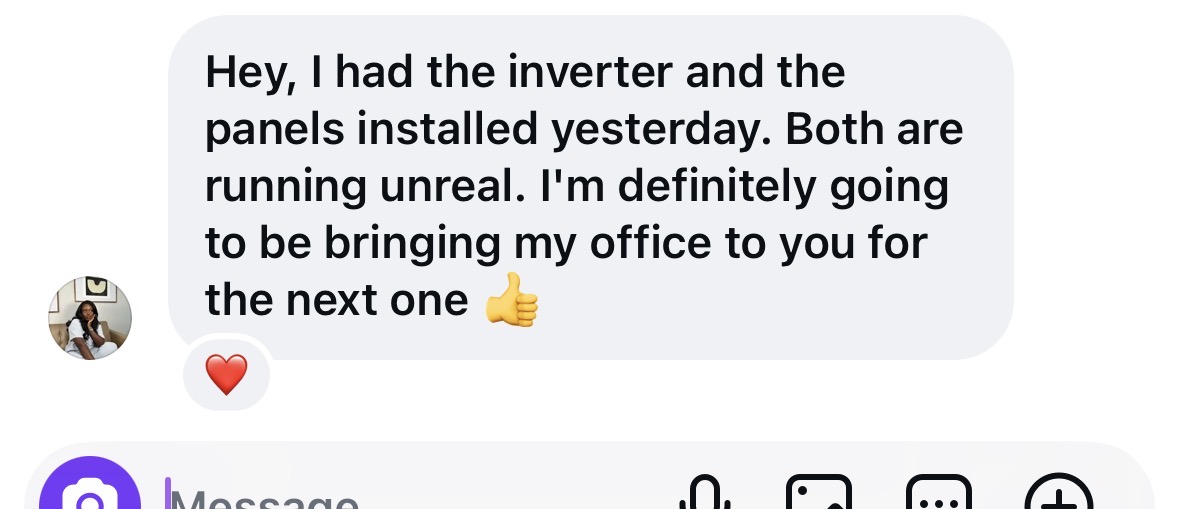 Customer testimonial screenshot