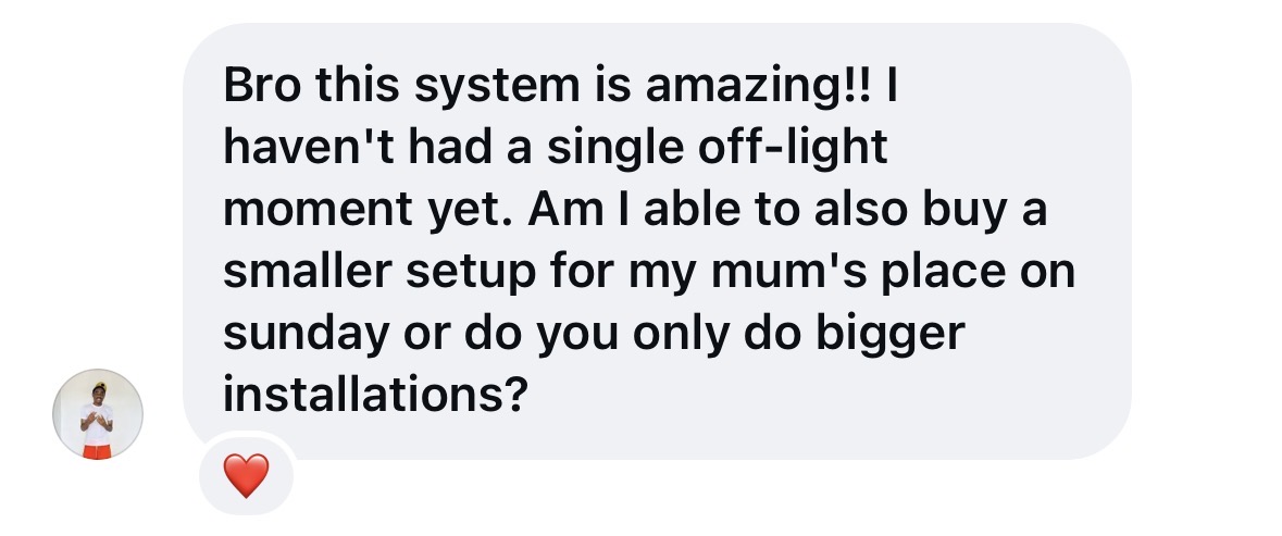 Customer testimonial screenshot