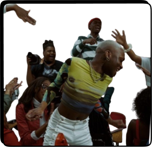 People celebrating and jumping together